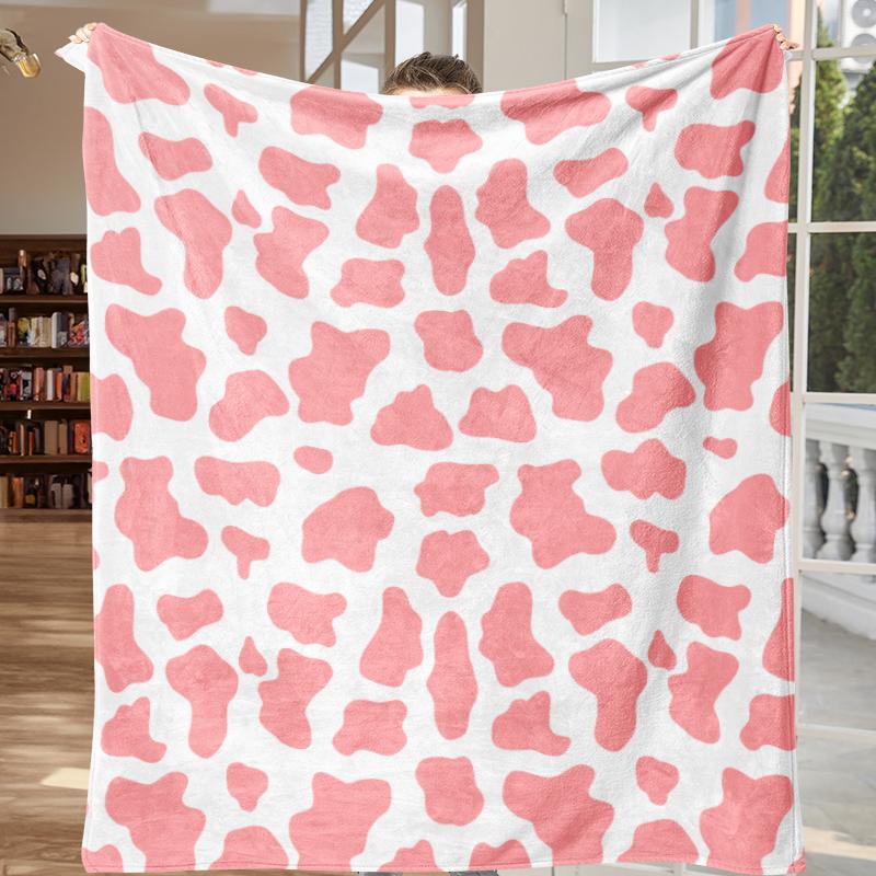 Cow Print Blanket Collection – Hot Pink Black Light Pink Turquoise Western Farm Animal Pattern Ultra Soft Cozy Plush Fleece Throw Blankets Perfect For Cowgirl Aesthetic, Country Home Decor & Farm Lovers