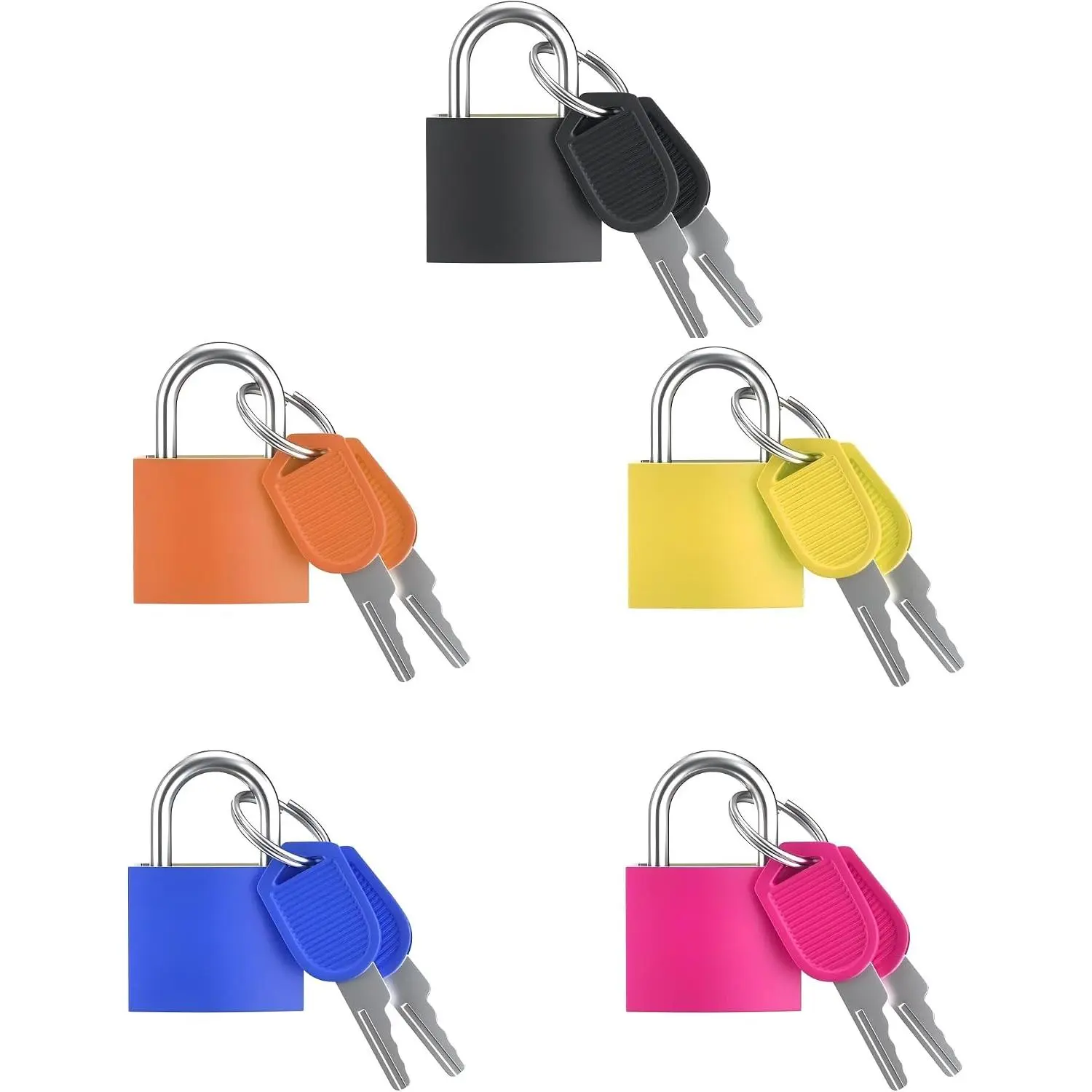 5 Pcs Suitcase Locks with Keys, Small Padlock with Key, Luggage Padlocks, Mini Keyed Padlock for Travel Bags, School Gym Locker, Toolbox - 23mm (Colorful)