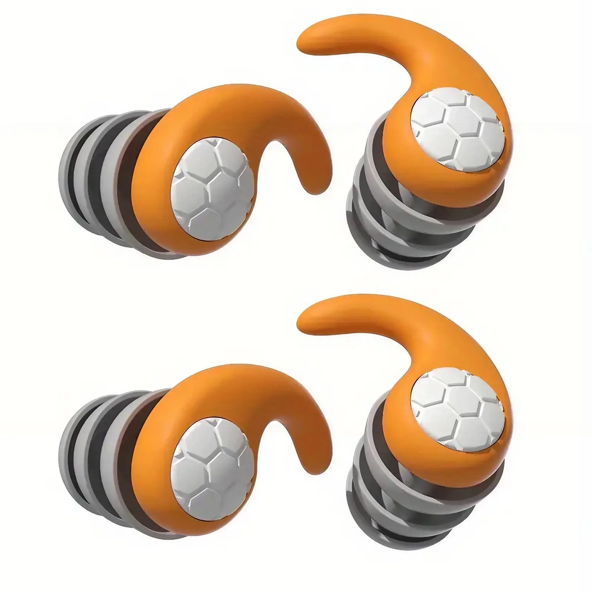 2Pairs Silicone Sweatproof Waterproof Sleep Earplugs System, Breathable Comfort Noise Reduction Accessories, Reusable Anti-Drop Multi-Scene Tool Set