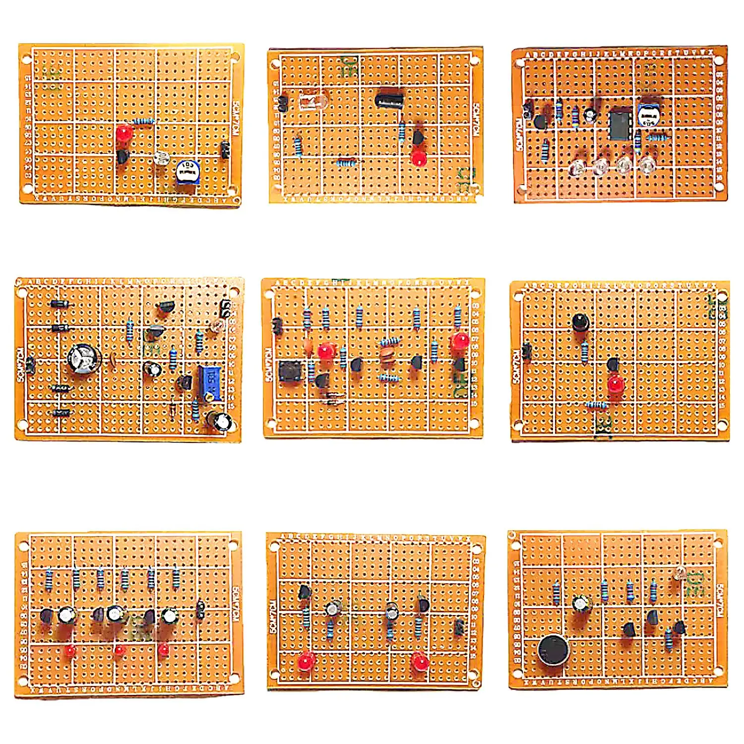 9 Set Soldering Practice Kits with Board