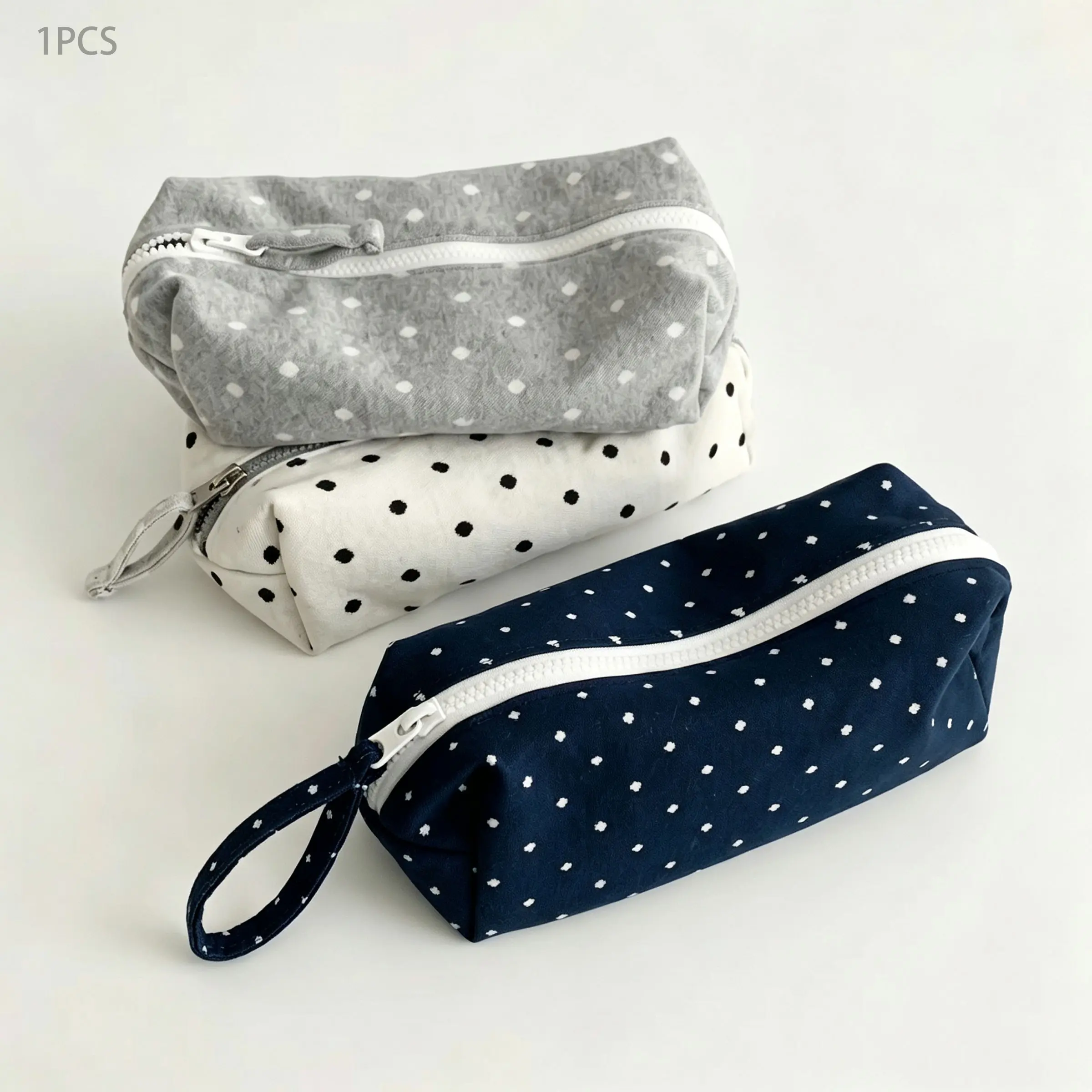 Fashion Polka Dot Pen Bag, Simple Student Stationery Organizer, Trendy School Supplies Holder, Elegant Writing Tools Case, Compact Size