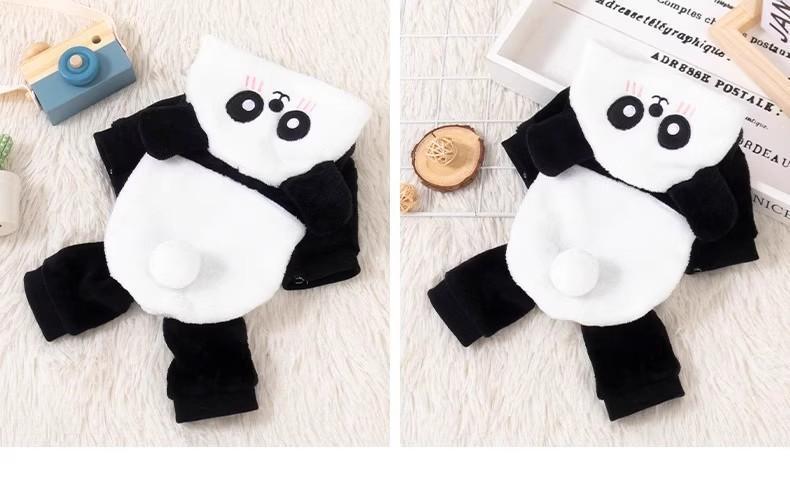 2026 New Thick Cotton Adorable Panda Print Non-Woven Pet Hoodie - Insulated, Warm, Comfortable, Windproof 4-Legged Coat for Small Dogs (Bichons), S Size Universal Autumn-Winter Dog & Cat Sweater, Insulation