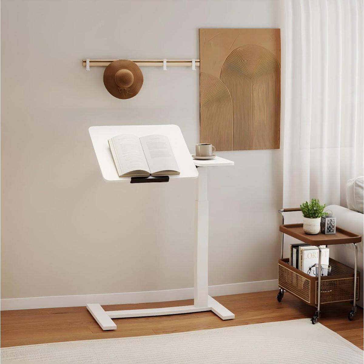 Mobile Adiustable Standing Desk, Overbed bedside desk with Flip Desktop and 4 Wheels, Height & Angle Adjustable Rolling Laptop table,Portable Over Bed Desk for Home, Office, Study, hospital.white Mobile Adiustable Standing Desk, Overbed bedside desk with Flip Desktop and 4 Wheels, Height & Angle Adjustable Rolling Laptop table,Portable Over Bed Desk for Home, Office, Study, hospital.white