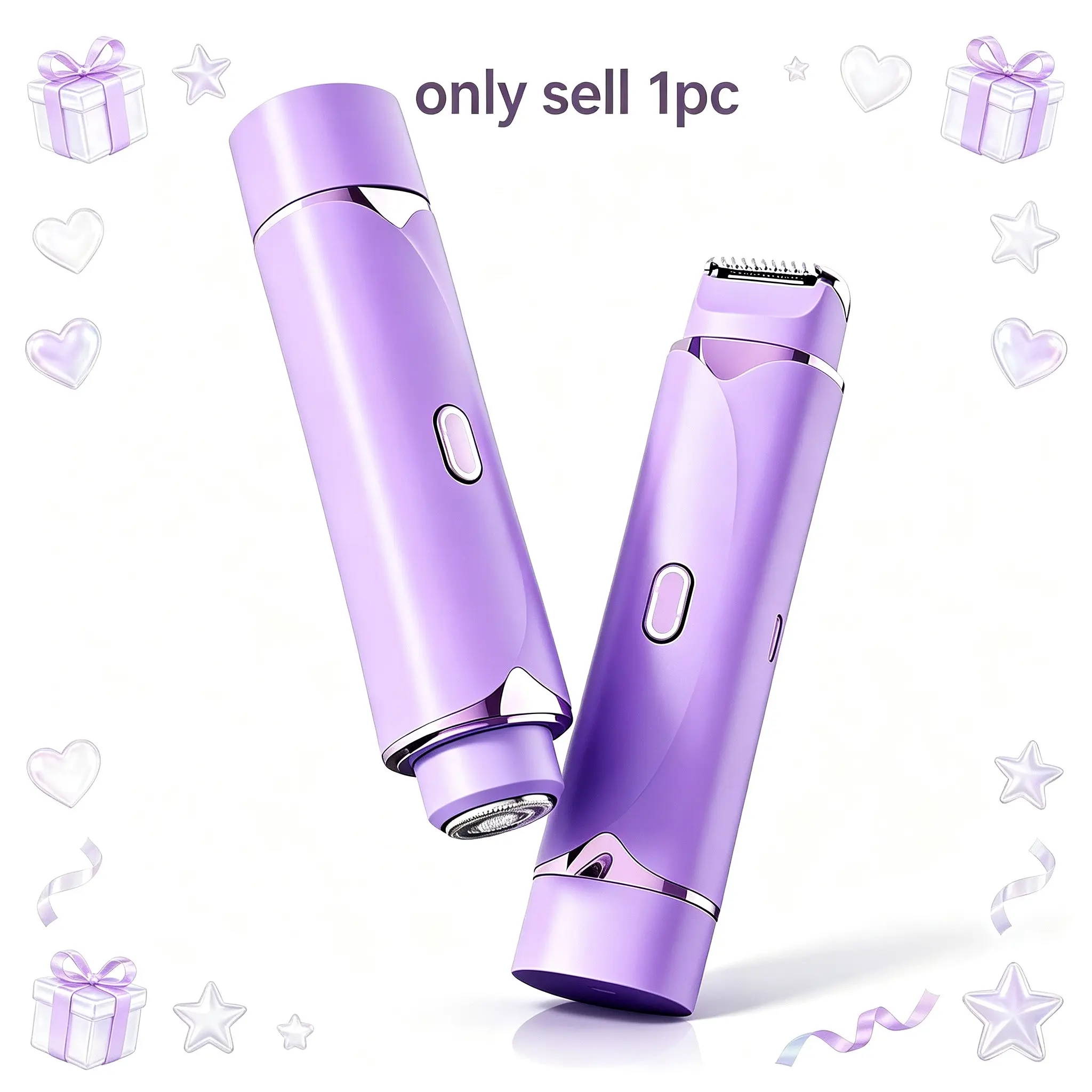 Dual-Head Women's Body Hair Trimmer, Portable Rechargeable Beauty Epilator, Ideal for Underarms, Bikini Line, Legs, Full Body Care