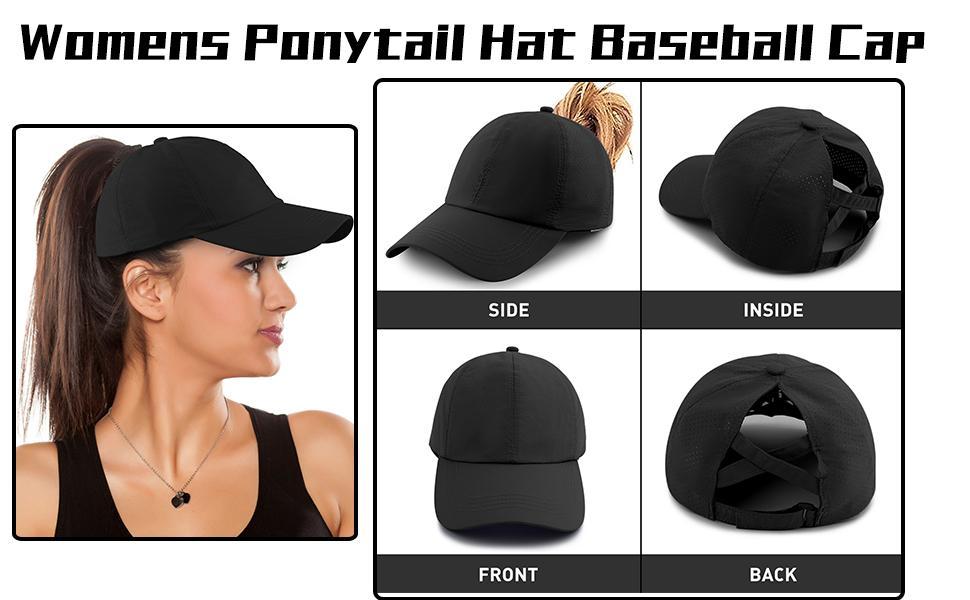 Women's Quick Dry Ponytail Baseball Cap - Adjustable Criss Cross High Bun Trucker Hat, Stylish and Functional Sports Cap for Active Lifestyle
