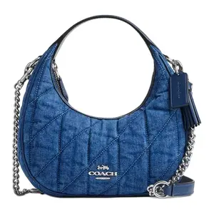 COACH Carmen 20 Detachable Strap Fabric Crossbody Handbag for Women, Small Size, Denim Blue