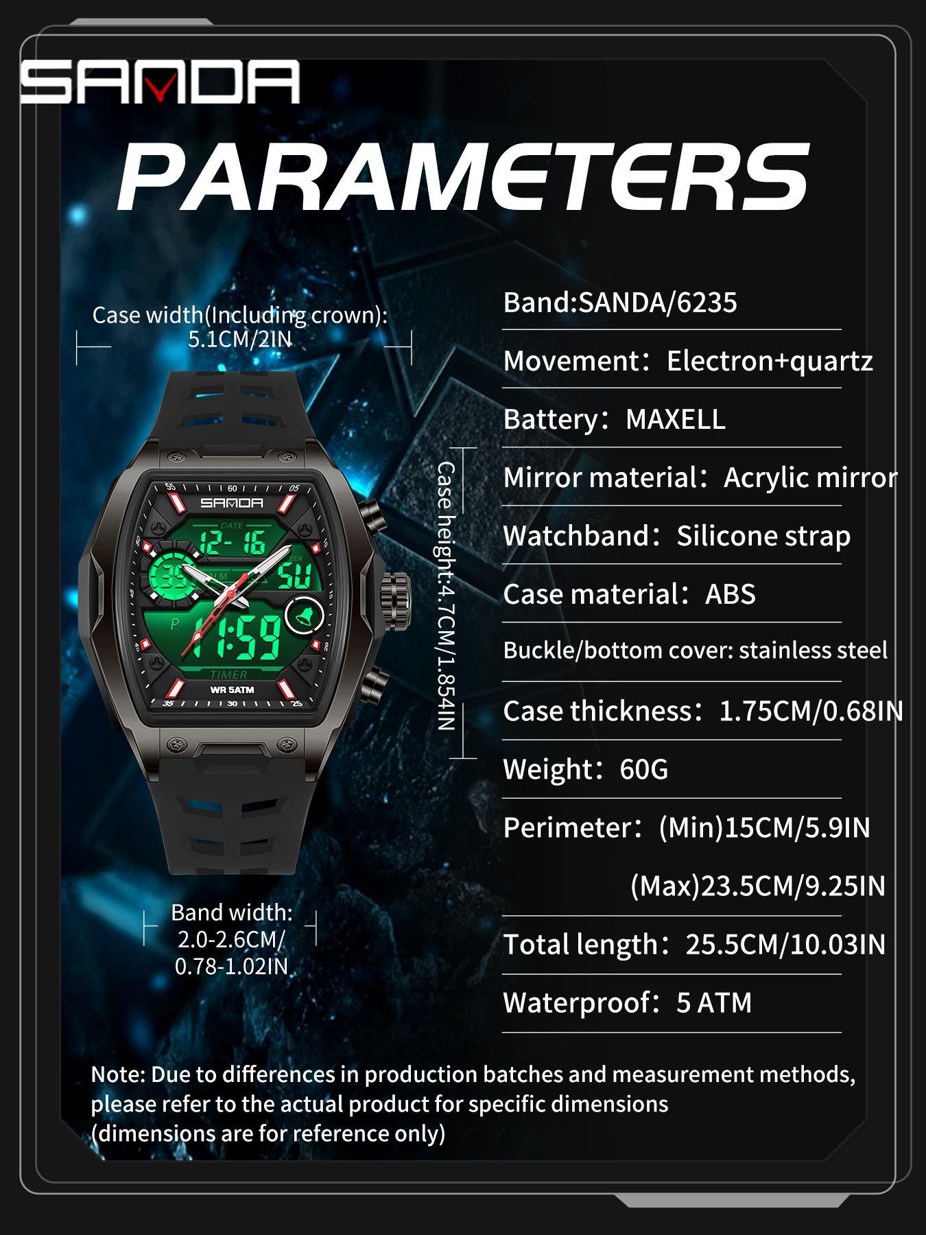 Men's Sportive Digital Watch, Fashionable Digital Watch with Digital Display, Trendy Multifunctional Watch for Daily Life, with Box