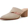 Coutgo Women's Closed-Toe Pointed Toe Mules - Chunky Stacked Heel, Slip-On Pull-On, Cutout Backless, Plain Polyester Casual Ankle Shoes for Lightweight Wear, Black