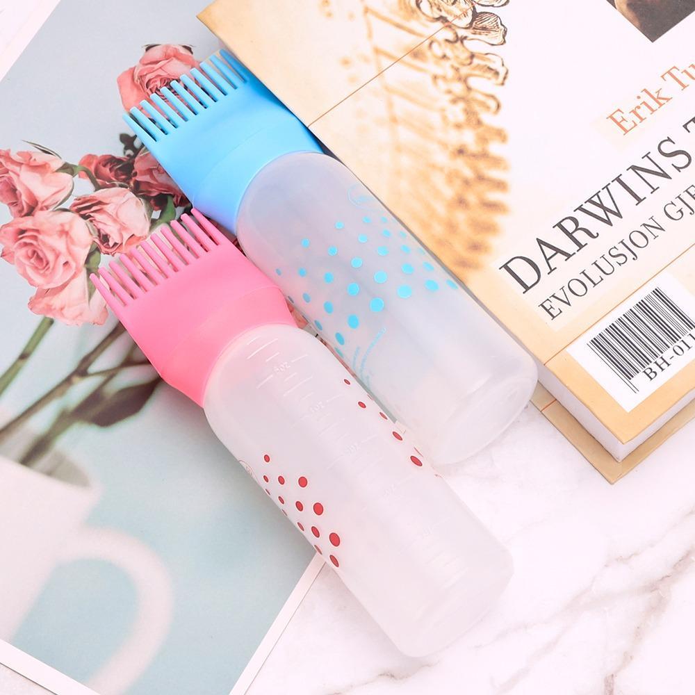 Hair Dye Root Comb Applicator Bottle, 2 Counts Household Hair Dye Auxiliary Brush Bottles, Hair Serum Applicator Bottle, Perm & Dye Hair Oil Applicator, Hair Styling Tool Accessories