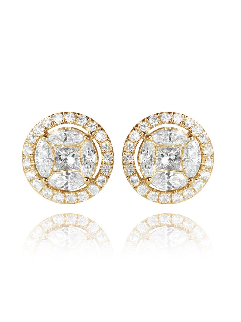 Rhinestone Decorated Stud Earrings, Fashionable Earrings for Women, Daily Clothing Decor, Birthday Gift