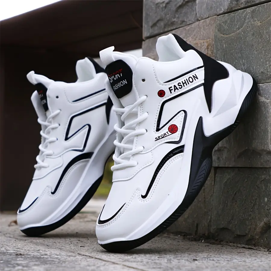 GGOR Men's High-top Sneakers, Slip-resistant and Durable, Suitable for Basketball, Hiking, Running, and Daily Casual Wear, Available in Both and Mesh Materials