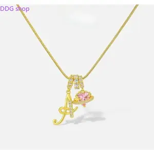 2026 Art-designed personalized name letter necklace, free of allergenic ingredients, with adjustable size. It is an excellent Valentine's Day gift for women and girls.