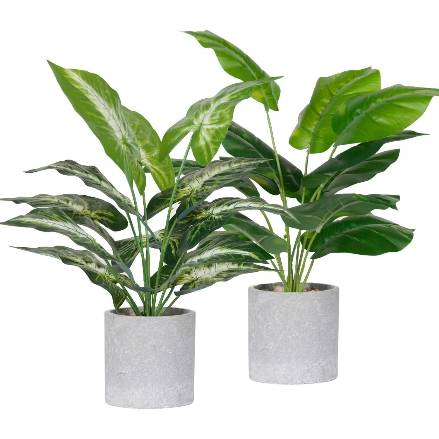 2 Pack 16" Indoor Fake Plants Sage Green for Office Desk Decor |     Tropical artificial plants,bendable leaves,sized for desk shelf bathroom and home decor,no watering needed,fade resistant