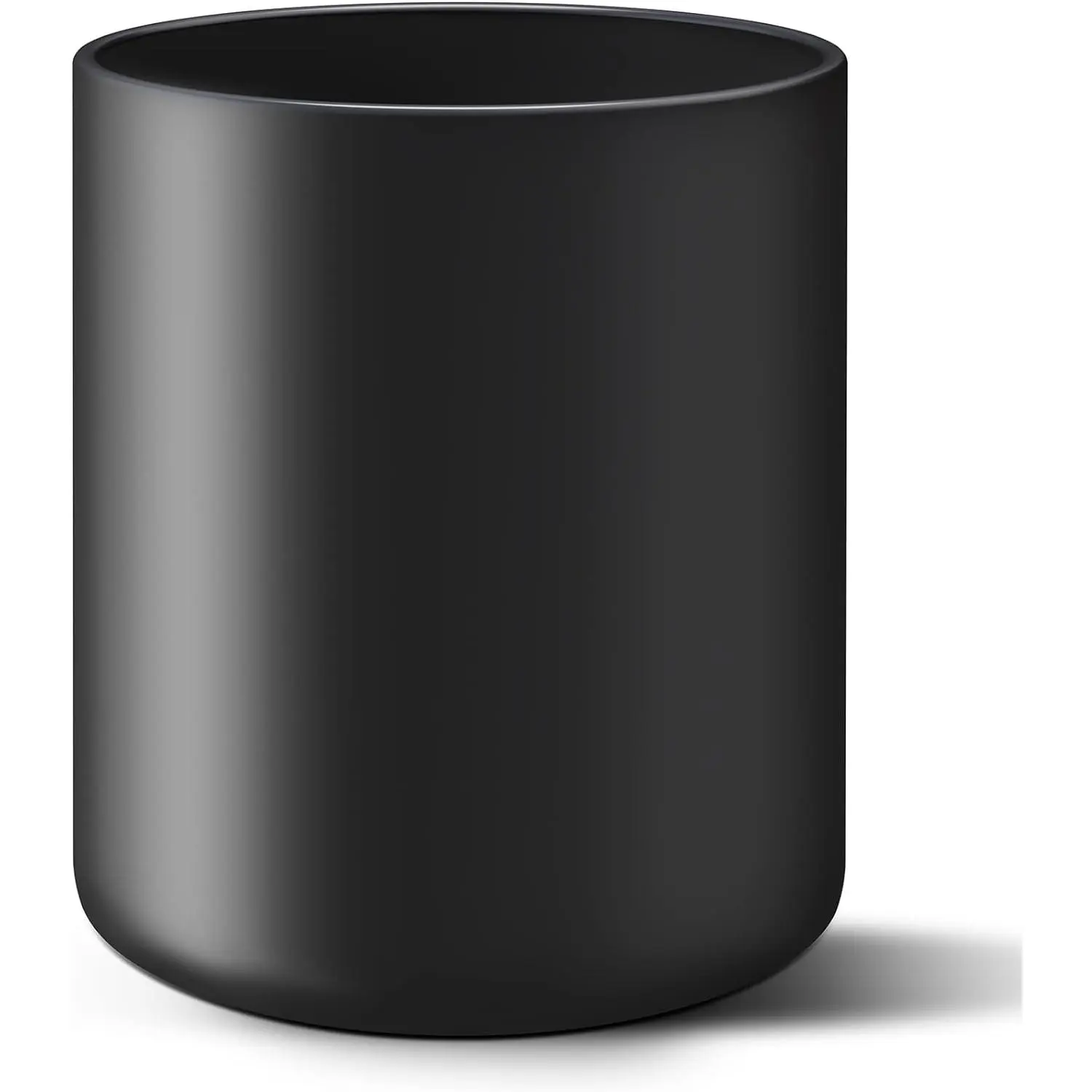 Matte Black Utensil Holder for Kitchen Counter, Ceramic Kitchen Utensils Holder for Countertop Easy to Clean, High 6.4” Modern Cooking Spatula Holder Crock for Home decor 4.5×6.4 In