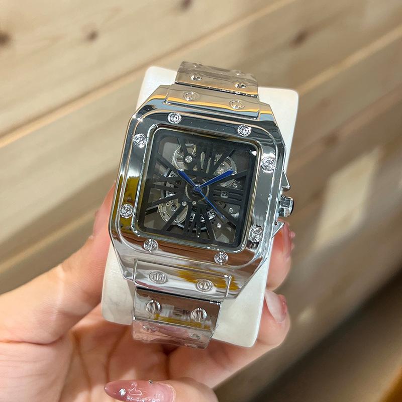 Kadi Men's Alloy Quartz Watch Hollow Transparent Bottom Men's Business Quartz Watch Wristwatch