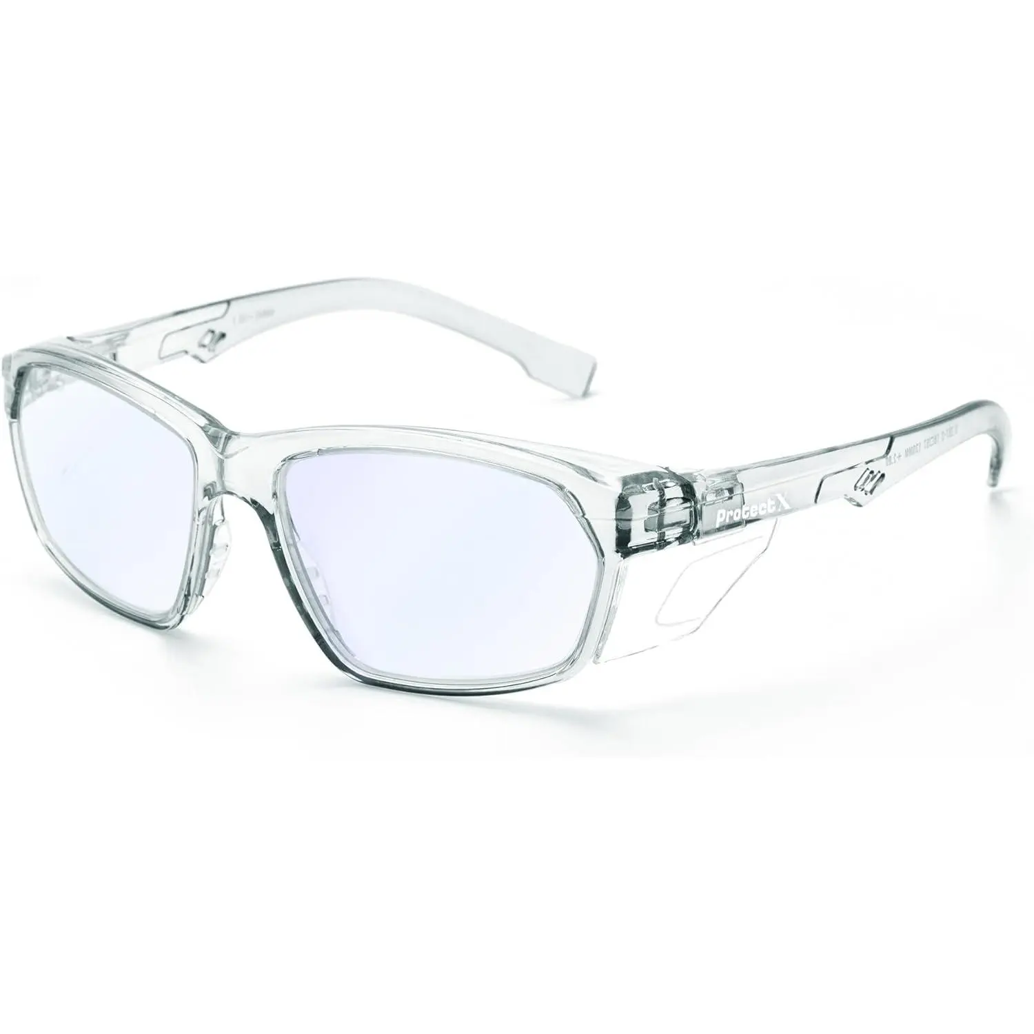 Unisex Stylish Rectangular Safety Glasses, Charcoal Frame, Anti-Fog Lens, UV Protection, Blue Light Blocking, Scratch Res. Finish, Hunting Outdoor Sports Eyewear, Rectangular Glasses