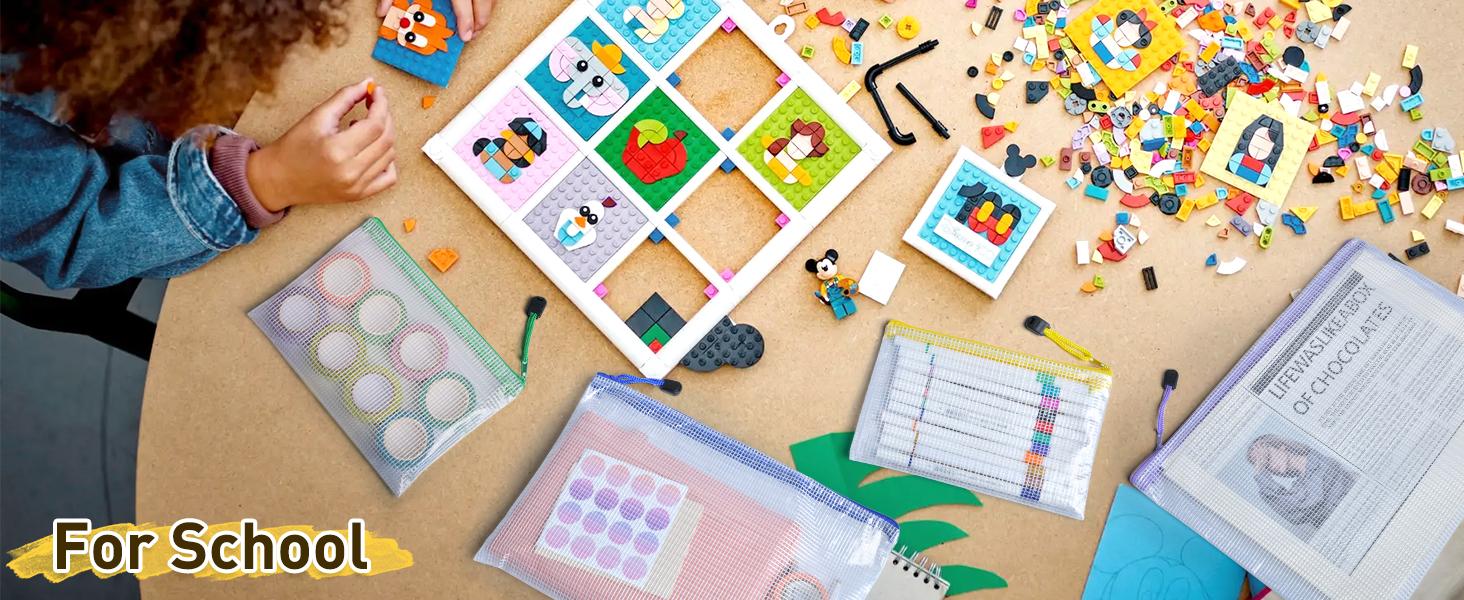 30pcs Mesh Zipper Pouch Bags, 8 Sizes Plastic Zippered Storage Bags for Organizing, Clear Pouches with Zipper, Waterproof Mesh Pouch for Office School Supplies, Home Organize, Travel Storage