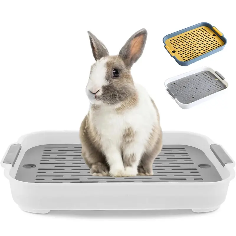 1-piece rabbit litter box, small pet toilet tray, rabbit corner toilet box, suitable for ferrets, hamsters, chinchillas, guinea pigs, and other small animals