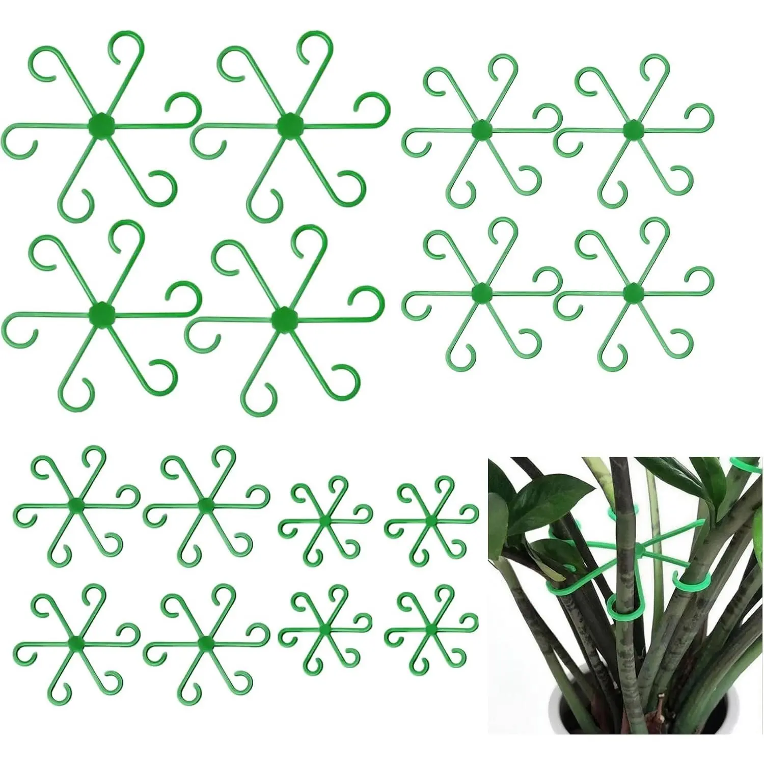 Indoor  Trellis for Potted  - 16 Pack Monstera  Support Climbing  Support Stakes for Monstera, Pothos, Ivy - Durable  Stem Supports for Indoor Gardening, Green
