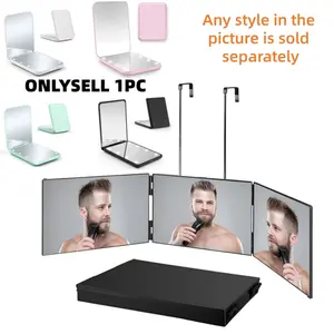 360° Trifold Mirror for Self Hair Cutting - Height Adjustable, Anti - Fog, Portable & Durable, Tri Folding Mirror