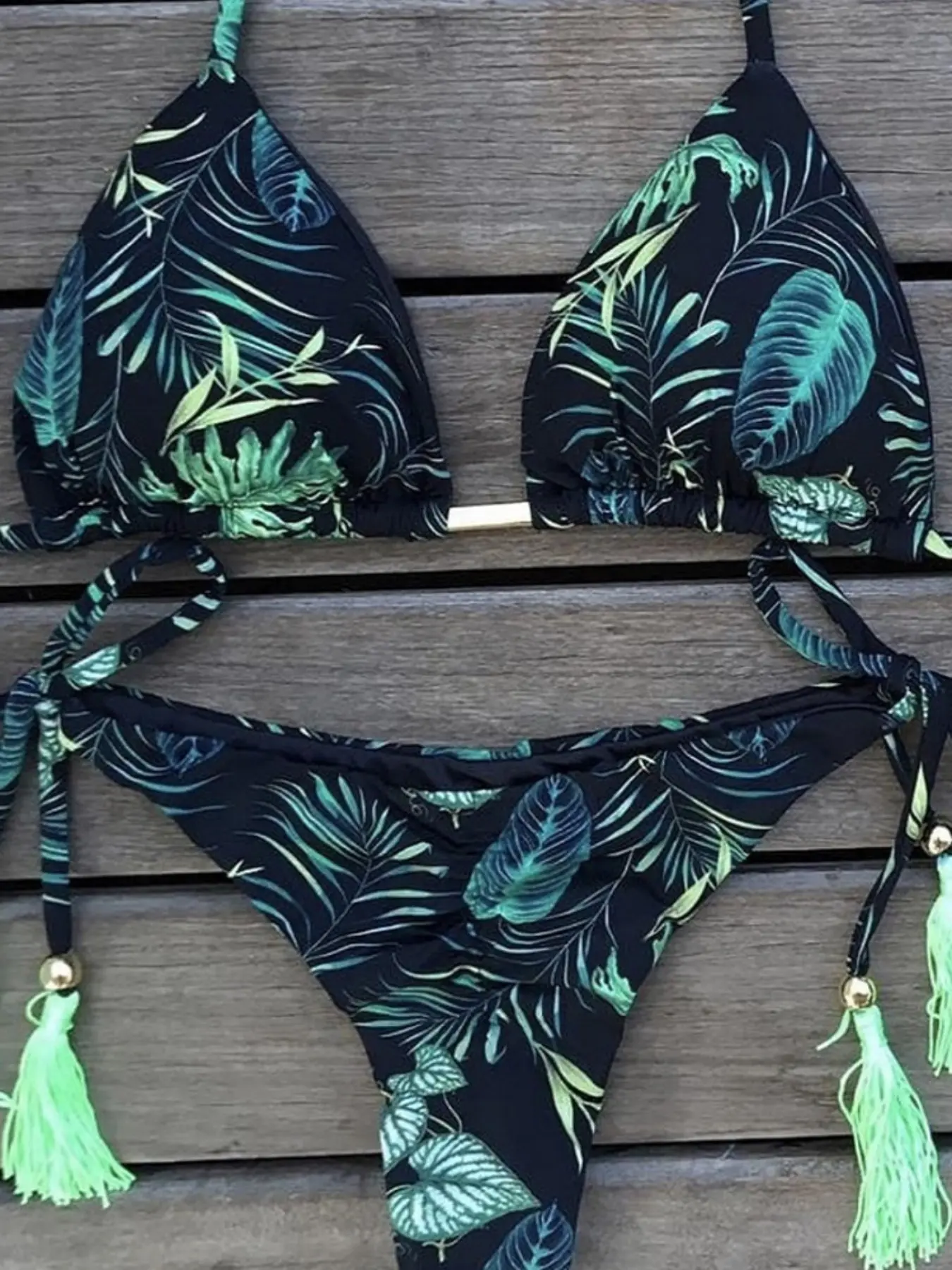 Sexy Women's Fringe Bikini Set, Summer Beach Split Swimwear, Halter Neck Swimsuit, 2-Piece Set, Fashion Bikini, Trendy and Stylish