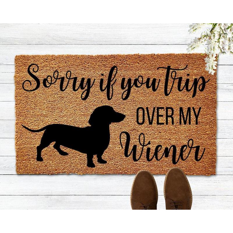 Flannel FabricSorry If You Trip Over My Wiener Doormat, Dachshund Doormat, Weiner Doormat, Funny Dog Doormat, Dachshund Lover, Dog Lover Gift, Wiener Dog flannel floor mat