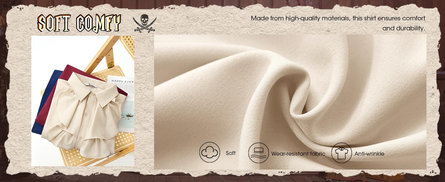 Runcati Mens Pirate Shirt Ruffle Victorian Renaissance Vampire Poet Puffy Shirts Gothic Steampunk Medieval Costume