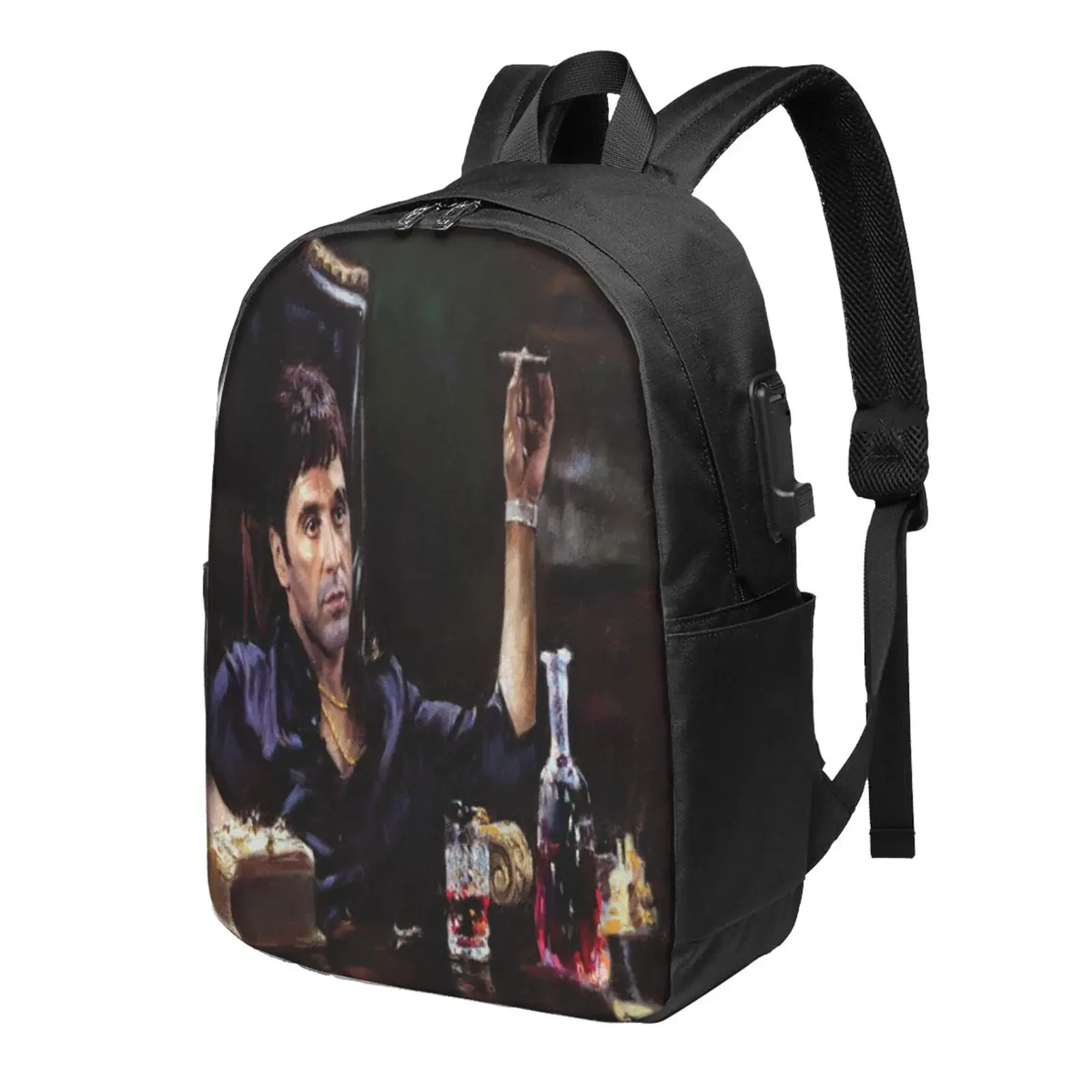 Scarface Multi-Function Backpack, 17x12x6.5 Inches Laptop Backpack with USB Port & Headphone Line Interface for Travel, Office & School Carry Items