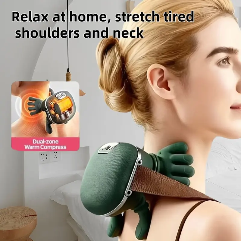 Neck Massage Device, Wireless Heating Neck Massager, Deep Muscle Relief, Hand-Like Pressure, Gift for Women, Unisex, Fz-831 Model