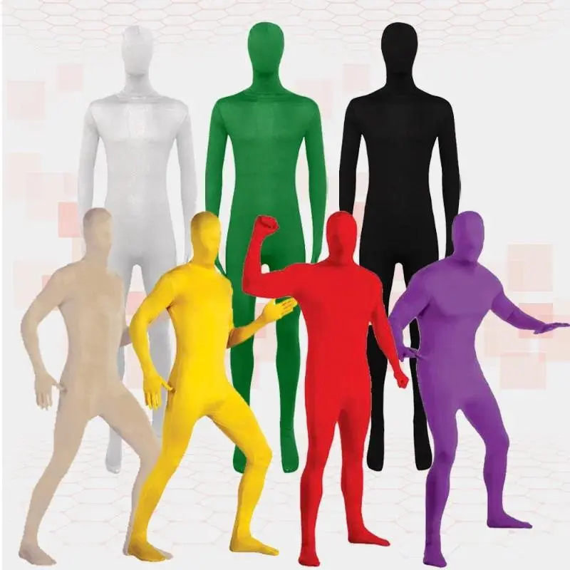 Full Body Zentai Cosplay Costume Suit Solid Colors Adult Size Stretchy Jumpsuits for Dance Cos Halloween Party Stage Performance