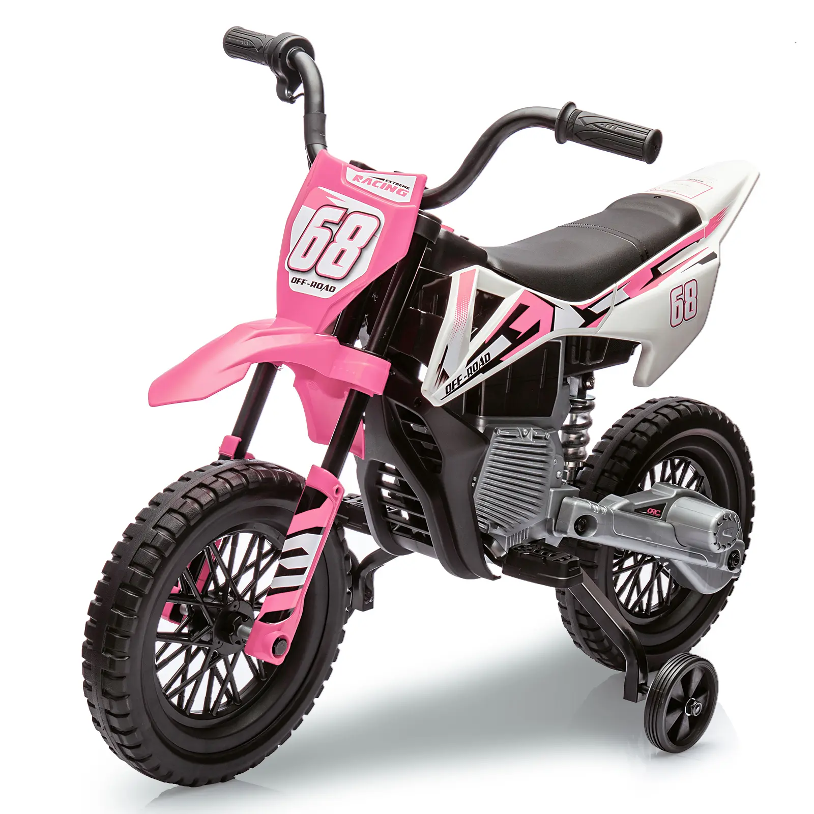 12V Kids' Electric Dirt Bike Ride-On Toy, 2*25W Motor, Training Wheels, Battery-Powered Off-Road Motorcycle for Kids (Toys & Hobbies, Sports & Outdoor Play)