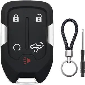 5 Button Key Fob Cover, Shell Case for Chevy Silverado & GMC Sierra, Remote Key Protector