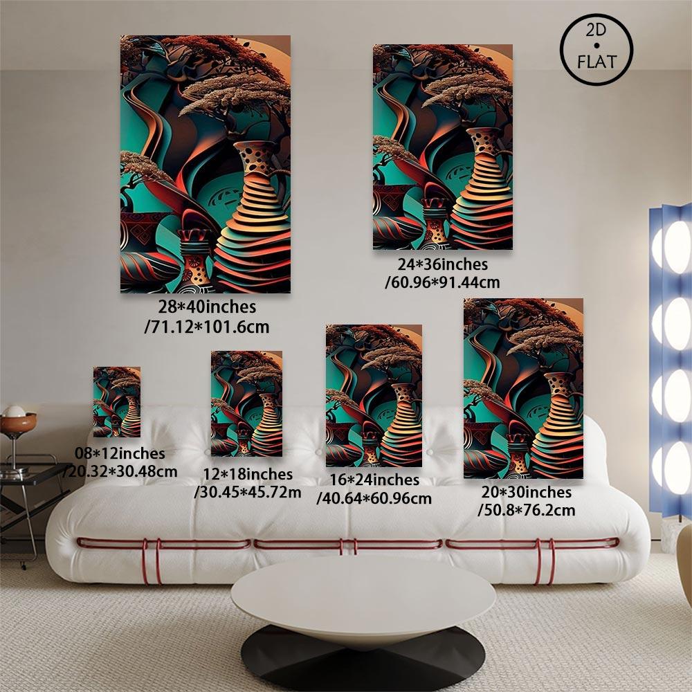 Wooden Framed Canvas Painting African Art Poster Abstract Wall Art for Home Decor High Quality Canvas Prints for Living Room Bedroom Kitchen Office Cafe Decor Perfect Gift Ready to Hang Ornaments Artistic Photo