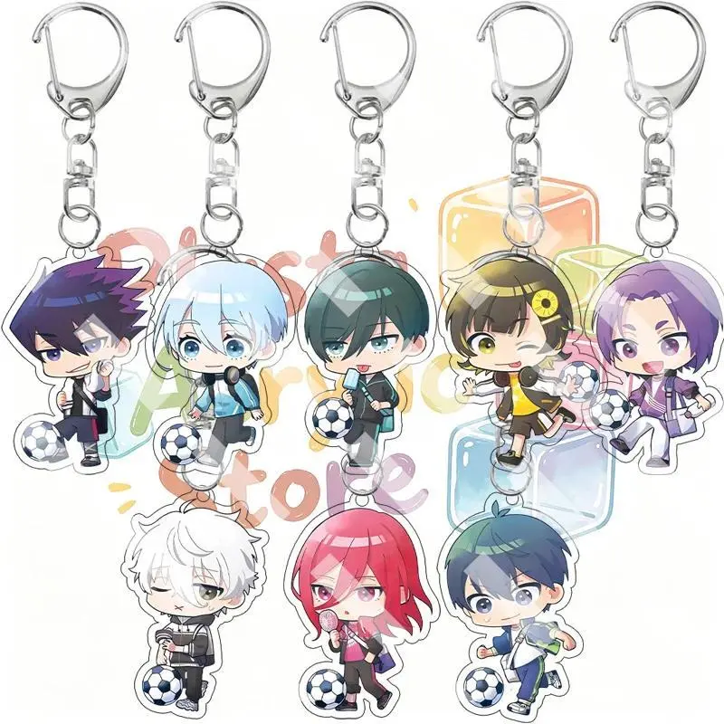 2026 new hot item Blue Lock Casual Sportswear Q Version Acrylic Keychain Creative Anime Bachira Isagi Rin Nagi Football Character Key Ring Pendant