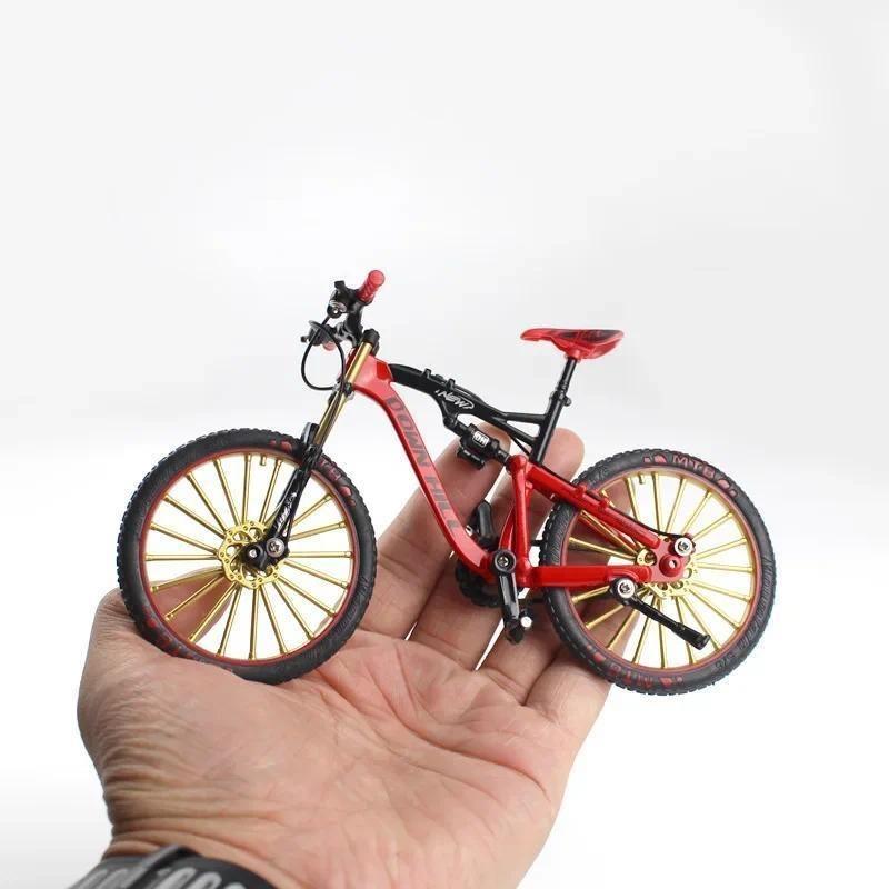 1:10 Mini Alloy Bicycle Model Diecast Metal Finger Racing Mountain Bike Folded Cycling Ornaments Collection Toys For Children