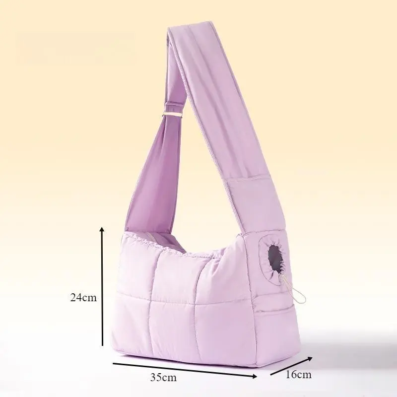 Pet Sling Shoulder Bag for Small/Medium Dogs & Cats, Lightweight Breathable Fabric Carrier with Adjustable Strap & Hook-and-Loop Closure, Hands-Free Travel Accessory, Outdoor Animal Carrier