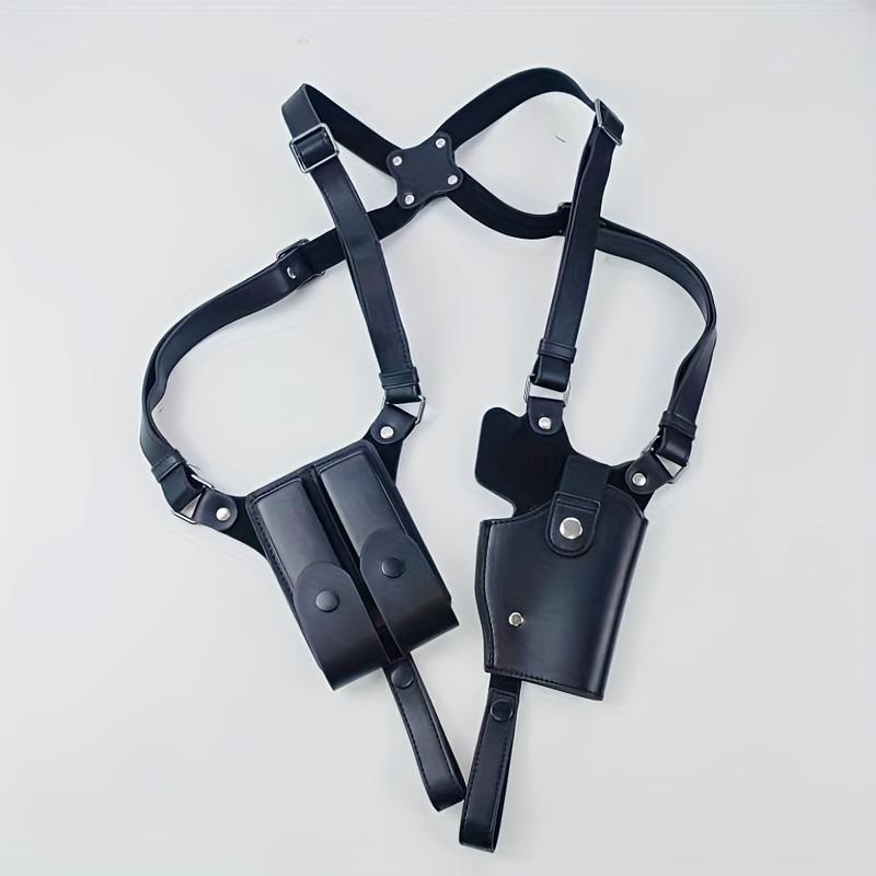 Shoulder Holster Universal Vertical Holster Adjustable for Concealed Carry with Dual Magazine Pockets - Fits 1911, Glock 17/19/23 and most handguns - For Right Handed Use