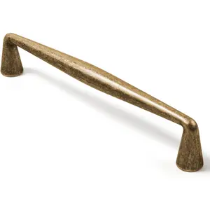 Vintage Retro Antique Brass Zinc Alloy Cabinet Handles - 5.03''(128mm) Hole Center Affordable Luxury Cabinet Pull Hardware for Bedroom, Kitchen, 6 Pack-