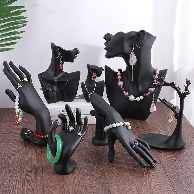 Resin Jewelry Display Holder Wedding Ring Necklace Bracelet Organizer Storage Stand Store Counter Showcase