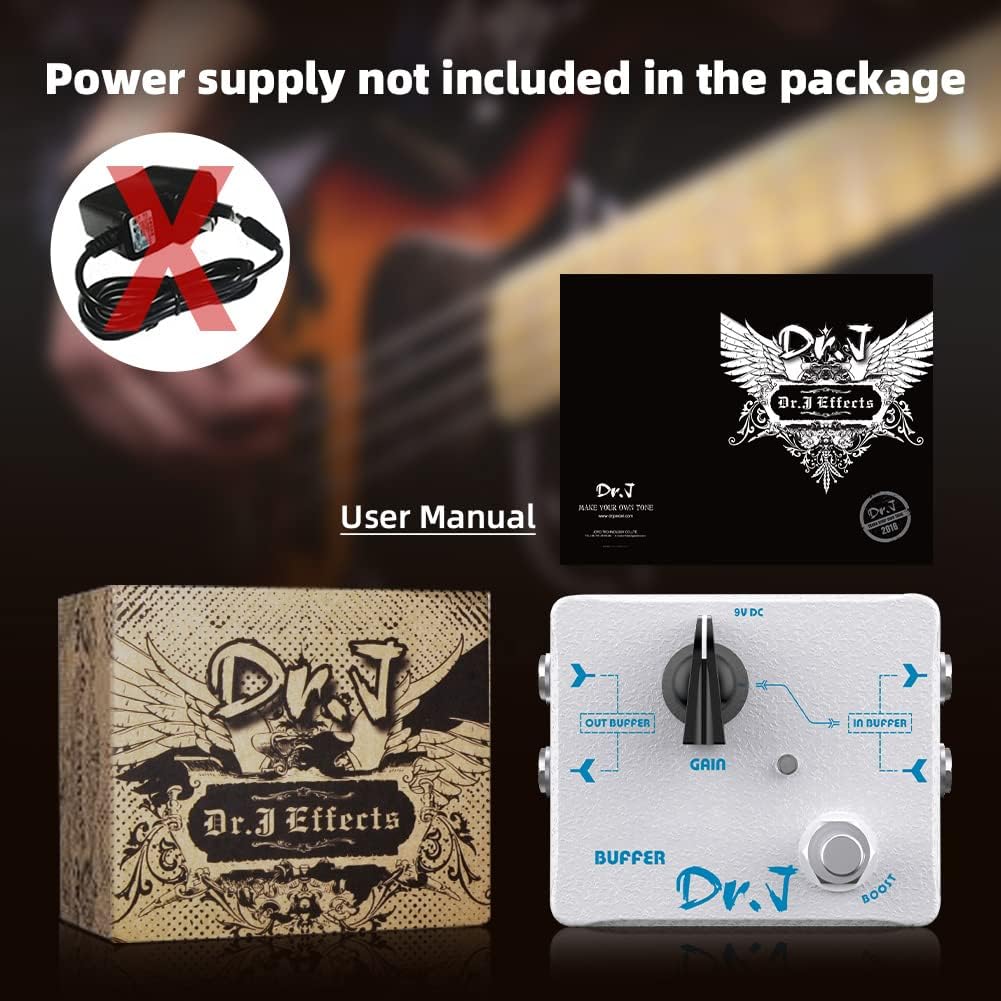 Buffer Pedal Effect Built-in Double Buffer Groups and Boost for Electric Guitar Bypass High-end Edition Dr.J Series (D57)