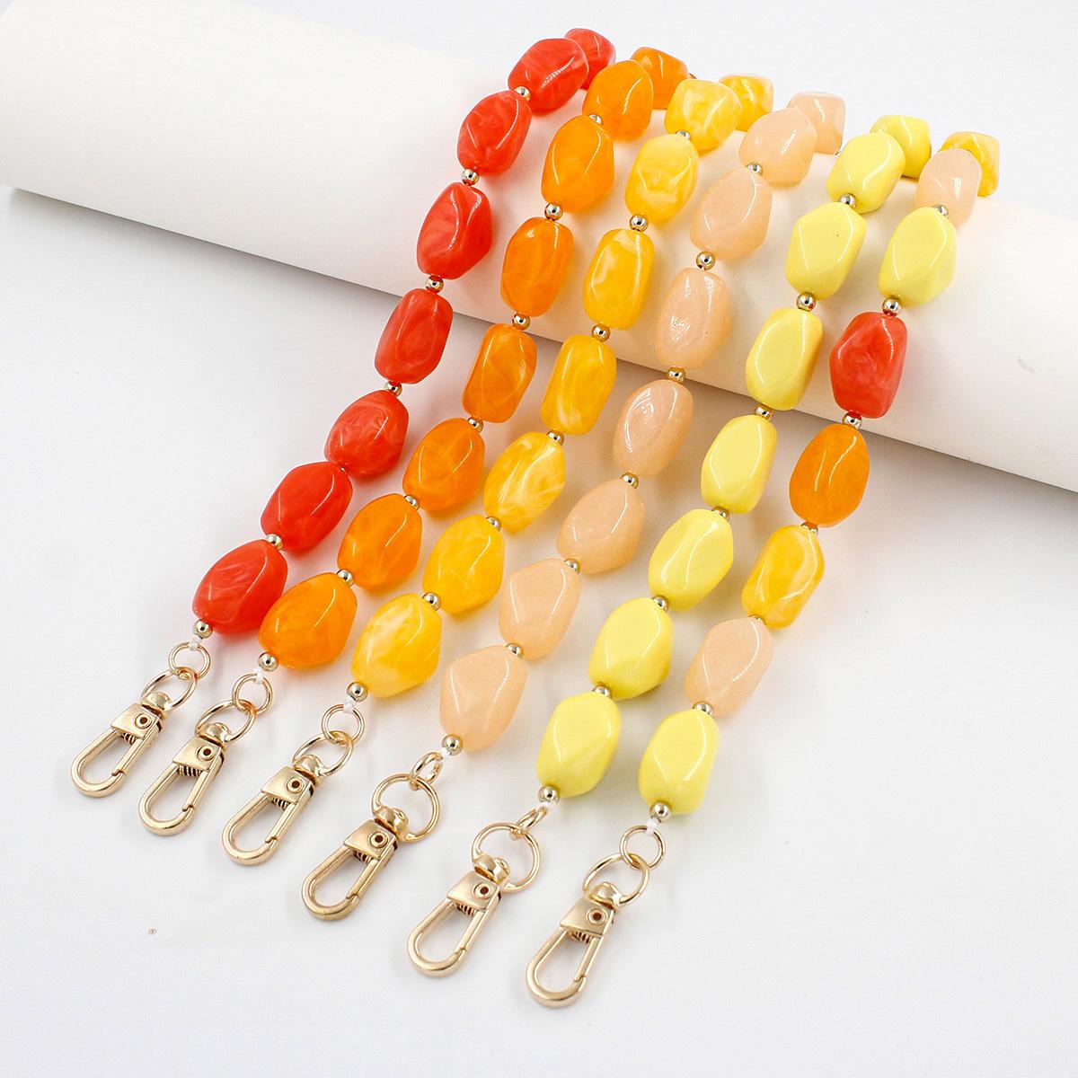 Decorative Bag Chain,Keychains  Beaded Short Bag Chain Handle Acrylic Purse Strap Extender Bag Straps with Lobster Clasp for Underarm Bag Clutch Handbag Tote