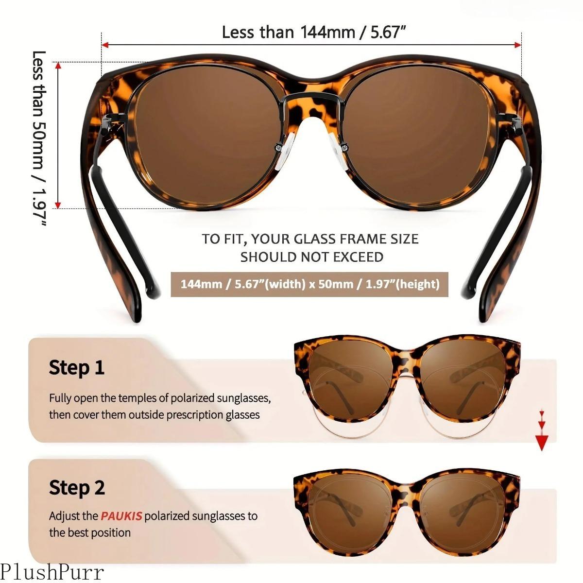 Polarized Fit Over Sunglasses for Women Men, Lightweight UV400 Protection Anti Glare Wrap Around Sun Glasses, Wear Over Prescription Glasses for Driving Travel Outdoor