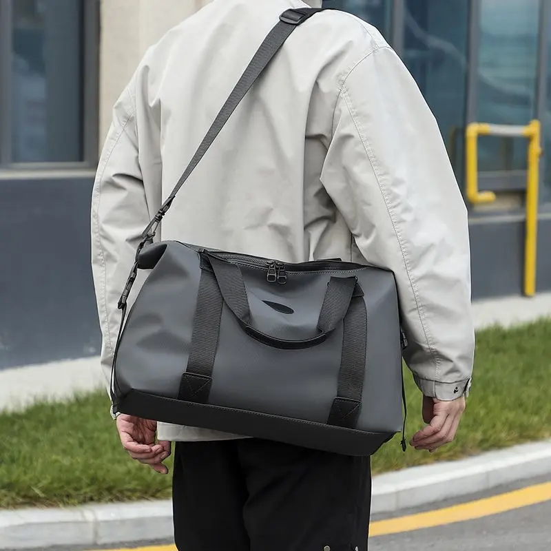 Waterproof Large Capacity Duffle Bag, Lightweight Oxford Weekender Overnight Bag, Durable Hand Carry Gym Sports Travel Bag with Adjustable Shoulder Strap