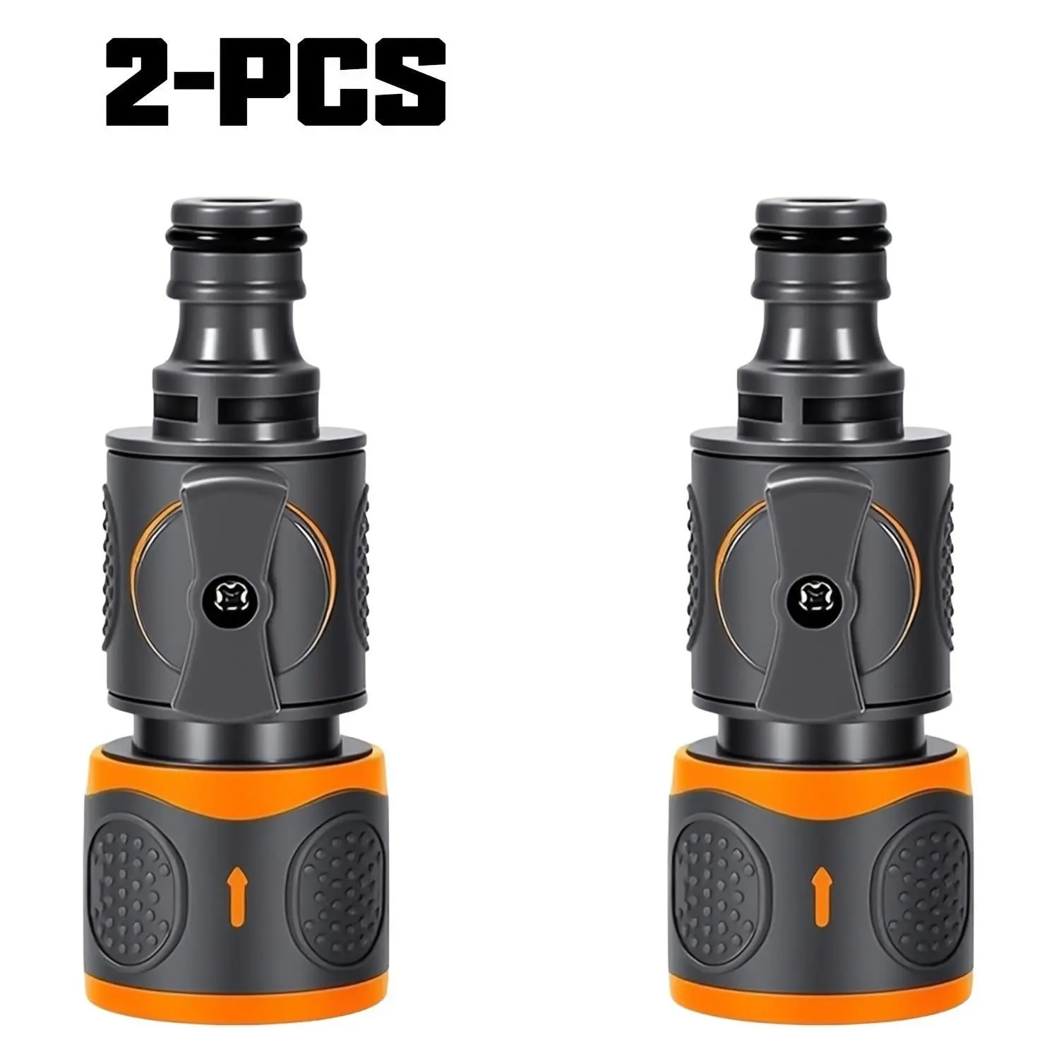 2-Piece Garden Hose Quick Connect Adapter Kit, Ball Valve Shut-Off, Single Bore Straight Connector, Irrigation Car Wash Lawn Watering Accessory