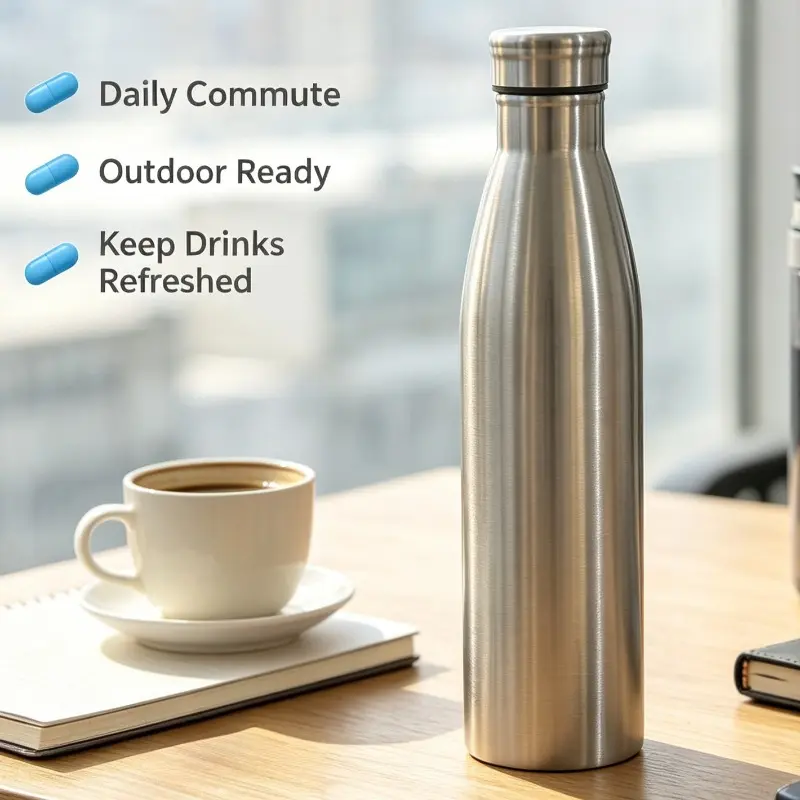Large-capacity stainless steel sports water cup dual-size optional, 1000ML to meet different drinking water needs. Thickened steel cover sealed leak-proof and water-tight Leakproof Insulated Tumbler