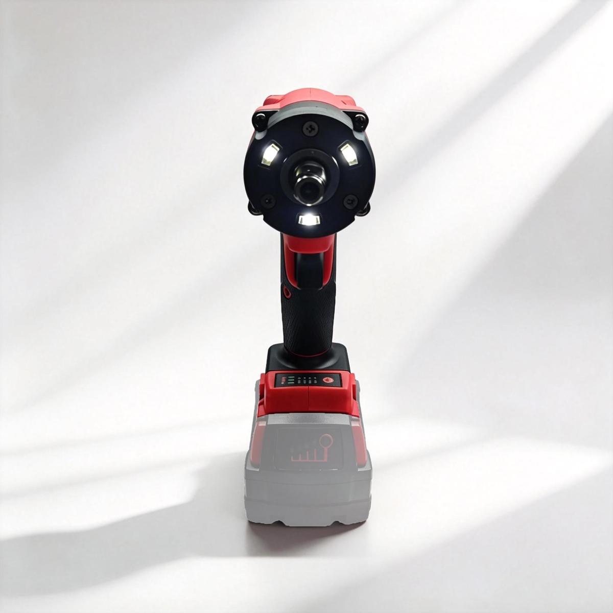 High-torque brushless impact wrench 1/2" drive cordless electric screwdriver with 4-speed adjustment, suitable for 18V batteries (battery not included).Suitable for automotive repair, construction, DIY, furniture repair, and industrial use power tools