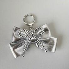 Korean Ins Silver Bow Keychain |   Retro Y2K Aesthetic |   Cute Cool Bag Charm Pendant
