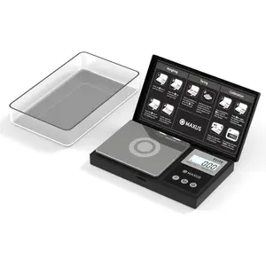 MAXUS Digital Pocket Gram Scale 500g x 0.01g High Precision with Tray, Weighs Small Food, Jewelry, Ounces, Grains, LCD Display, Tare FunctionGift