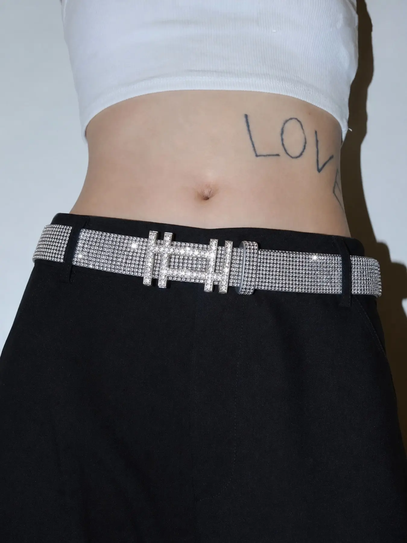 Women's Shiny Rhinestone Belt, Sparkly PU Leather Waistband Belt, Fashionable Button Closure, Party Date Valentine's Day Accessory