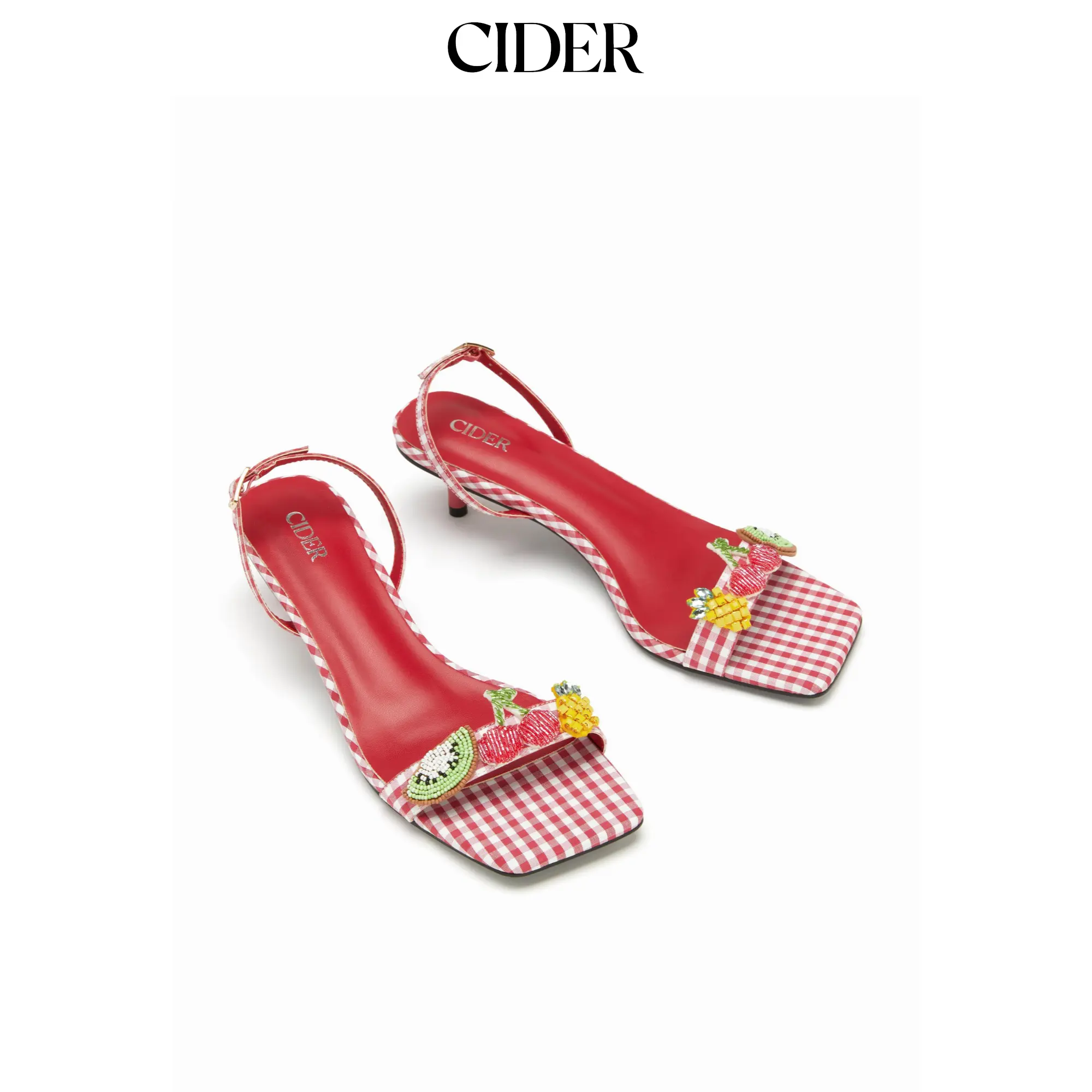 Cider CHERRY & KIWI & PINEAPPLE HEELED SANDALS